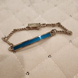 Vintage Italian Sterling silver and Jade link bracelet